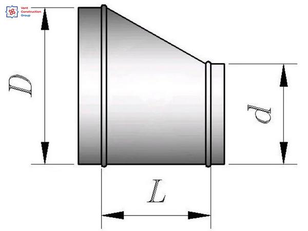 Переход с круглого на круглое сечение воздуховода